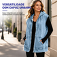 🔥 50% OFF HOJE! 🧥 Colete Jeans Feminino com Capuz Oversized – Estilo Urbano, Conforto Moderno e Visual Despojado ✨