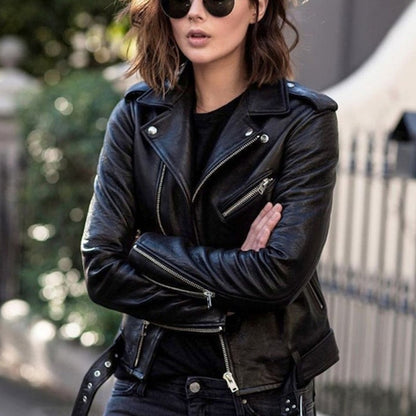 🔥 50% OFF HOJE! 🧥 Jaqueta Moto Cropped de Couro PU Feminina – Estilo Slim, Visual Moderno e Toque Sofisticado ✨