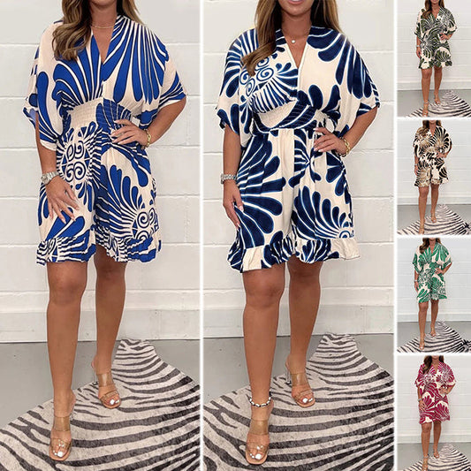 👗✨ Macacão feminino estampado fluido – elegante, leve e perfeito para o verão
