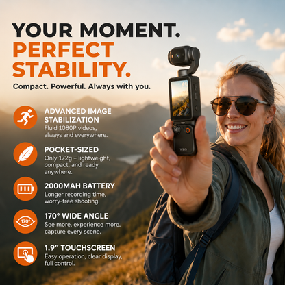 📸✨ 【Limited Edition – 50% Off】Capture Every Adventure in Stunning 1080P – Pocket-Sized Handheld Camera with Stabilization & Wide-Angle Lens 📸
